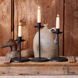 Wrought Iron Taper Candle Holder Set -3